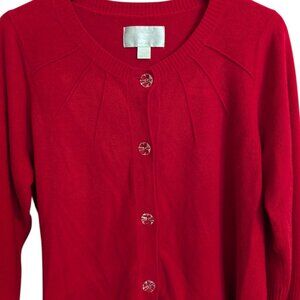 Women's Avenue Sweater Collection button down cardigan, red, size 14/16